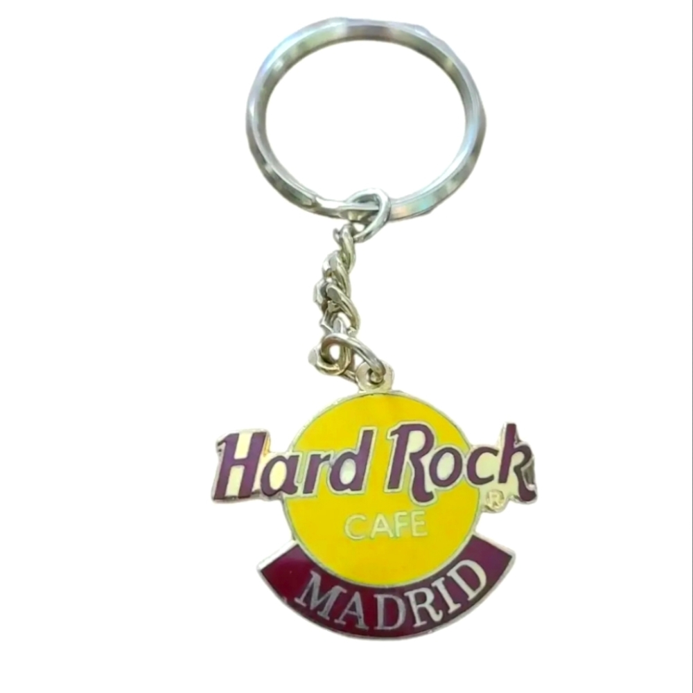 HARD ROCK CAFE Madrid Keychain Souvenir Spain 3" Enamel